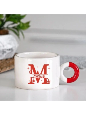 Yeniyıl Temalı Kupa Bardak, Hediye, Doğum Günü M Harfi