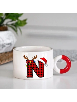 Yeniyıl Temalı Kupa Bardak, Hediye, Doğum Günü B Harfi