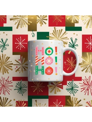 Ho ho ho Merry Cristmas Baskılı Kupa Bardak