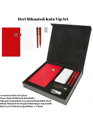 Deri Mıknatıslı Kutu Vip Set