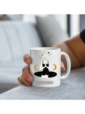 Yoga Baskılı Seramik Kupa  Bardak