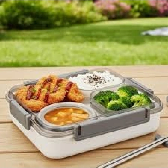 VAGONLİFE 1200 ML 4 BÖLMELİ PASLANMAZ ÇELİK LUNCH BOX XC-7080