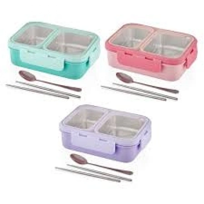 VAGONLİFE 700 ML 2 BÖLMELİ PASLANMAZ ÇELİK LUNCHBOX XC-7096