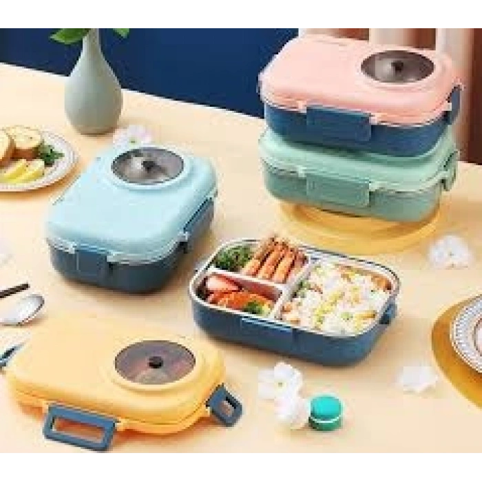 VAGONLİFE 900 ML 3 BÖLMELİ PASLANMAZ ÇELİK LUNCHBOX BL70100 -