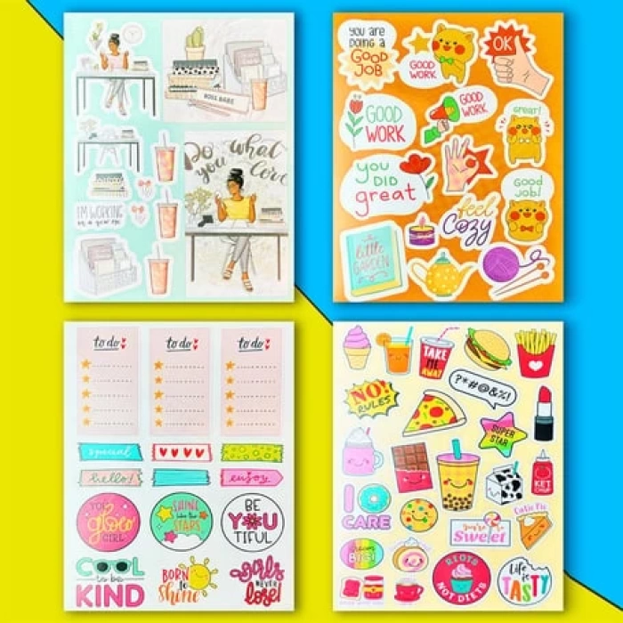 BAM My DIY Sticker Book 24 * 17 cm 16 Sayfa Özel Tasarım Rengarenk Sticker Kitabı