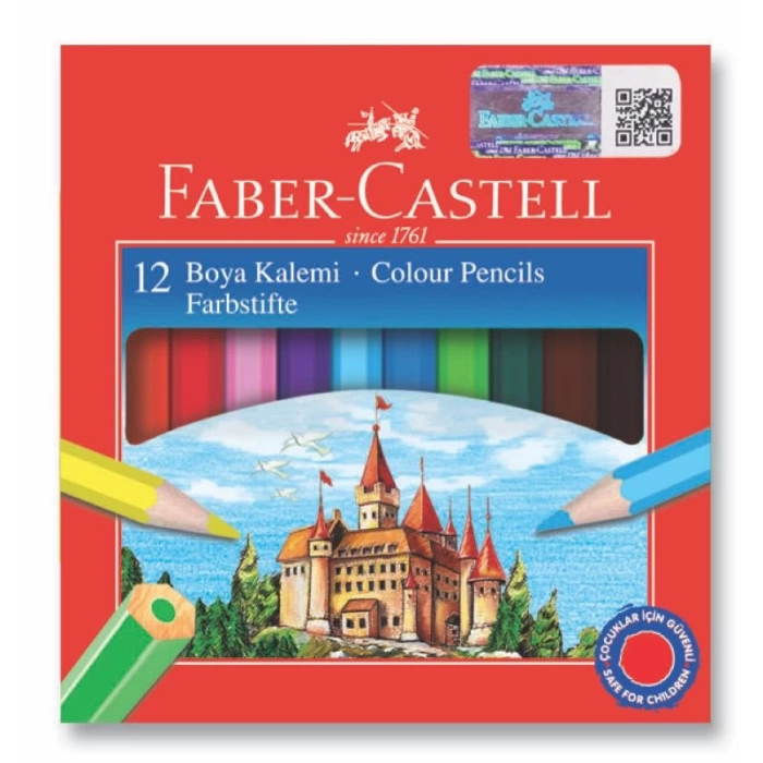 Faber Karton Kutu Boya Kalemi 12 Renk Yarım Boy