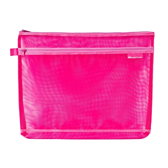 Faber-Castell Mesh Dosya A4 Çift Cep, Pembe