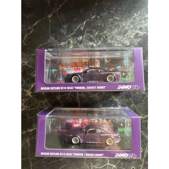 Inno 1/64 Nissan Skyline GT-R (R33) PANDEM ROCKET BUNNY Purple