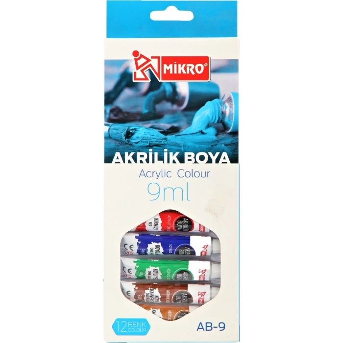 MİKRO AB-09 AKRİLİK BOYA 12 Lİ 9ML
