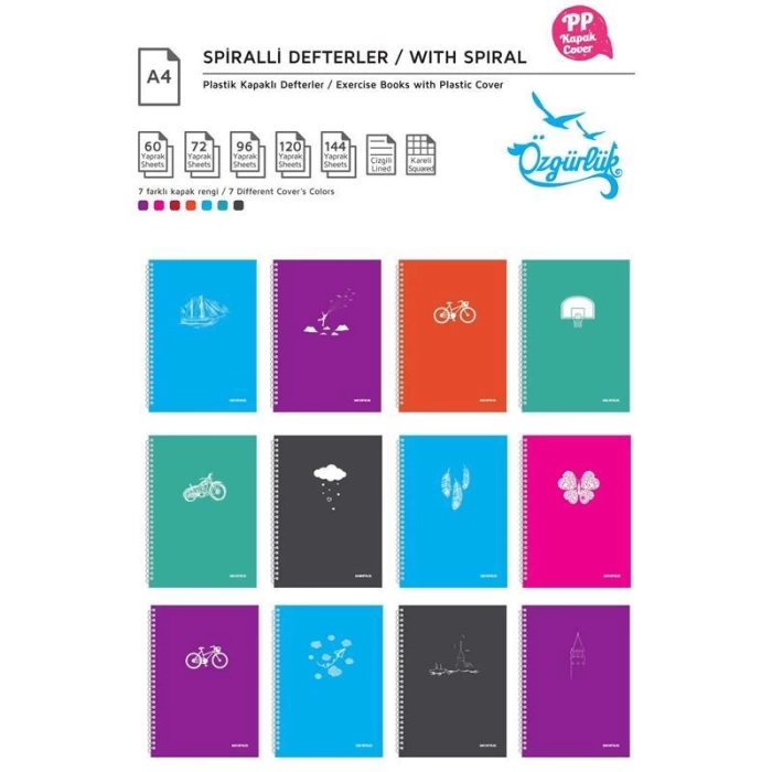 MOPAK 60 YP KARELİ SİPARALLİ ÖZGÜRLÜK SERİSİ DEFTER