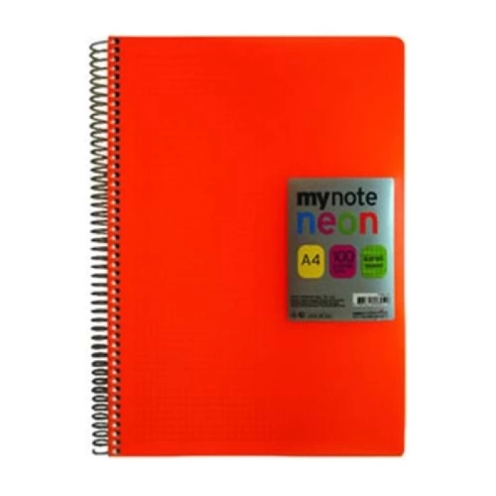 Mynote Flex 100 Yp Spiralli Pp Kapak A/4 Kareli Neon Defter