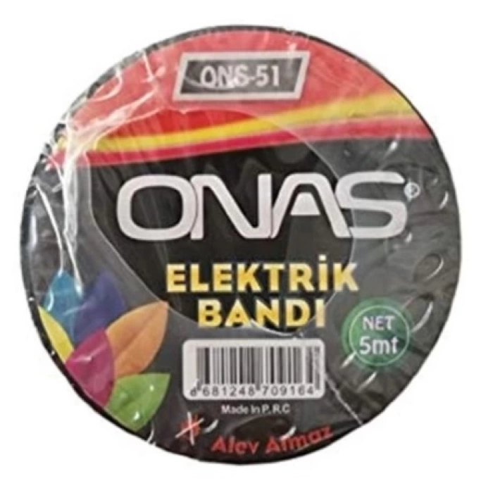ONAS ONS-51 ALEV ALMAZ ELEKTRİK BANTI 5 MT. SİYAH
