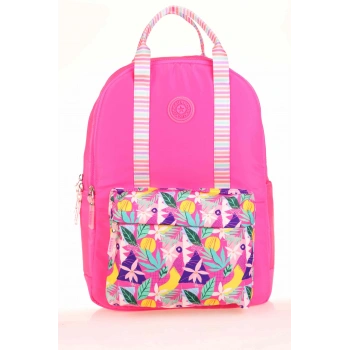 KAUKKO DOUBLE STRIPE SIRT ÇANTASI (PINK)  K1762