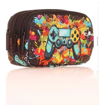 KAUKKO KIDS 3 BÖLMELİ KALEM ÇANTASI (FAST GAME)