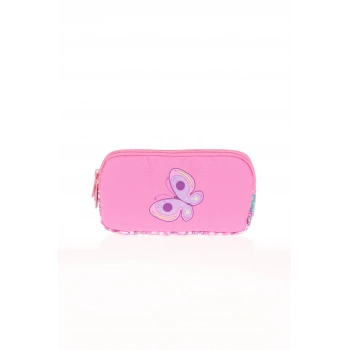 KIDS&LOVE 3 BÖLMELİ KALEM ÇANTASI (RUBBER BUTTERFL  L8106