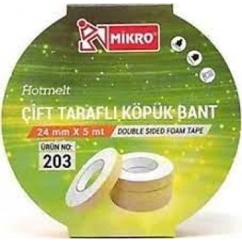 MİKRO BNT-200 12MMX5MT ÇİFT TAR. KÖPÜK BANT 24 LÜ