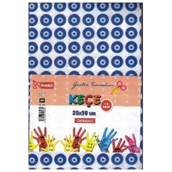 MİKRO KÇ-104 10 RENK DESENLİ KEÇE 20X30CM 10 LU