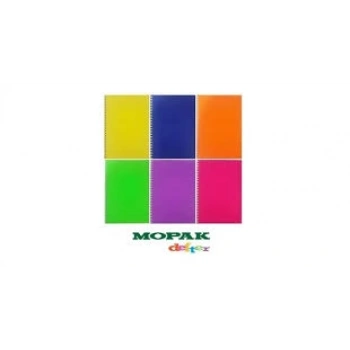 MOPAK 60 YP KARELİ SİPARALLİ PLASTİK KAPAK NEON DEFTER