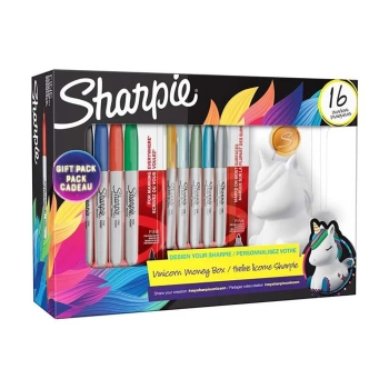 SHARPİE FİNE KUMBARA HEDİYEli 16LI SET TEK BOYNUZ