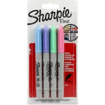 Sharpie Fine Permanent markör,Standard renk 4lü Bls