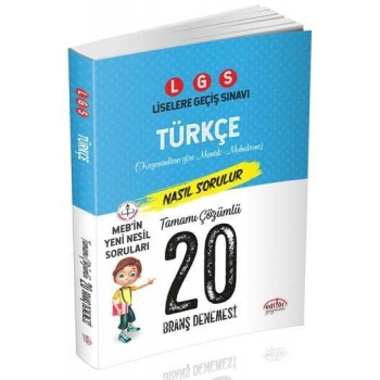 EDİTÖR LGS TÜRKÇE 20 ÇÖZÜMLÜ DENEME