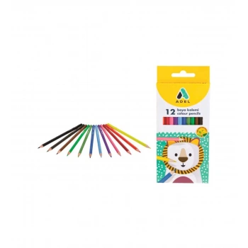 Adel Karton Kutu Boya Kalemi 12 Renk Tam Boy
