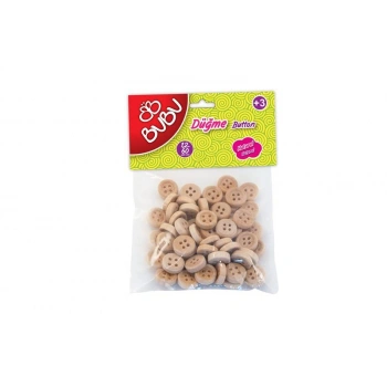 Bu-Bu Düğme 1,2cm 60 Lı Naturel