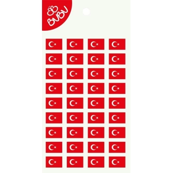 Bu-Bu Lüx Epoxy Sticker Dikdörtgen Türk Bayrağı