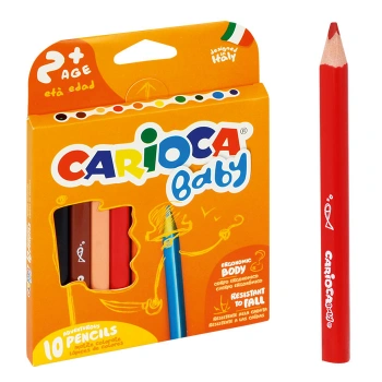 CARİOCA JUMBO BEBEK ÜÇGEN KURU BOYA KALEMİ 10LU +2 YAŞ