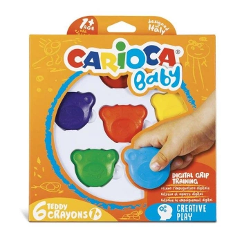 CARİOCA TEDDY  BEBEK CRAYONS 6LI +1 YAŞ