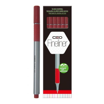 Ceo Fineliner Silikon Tutacaklı Kalem 12 li Bordo No.19