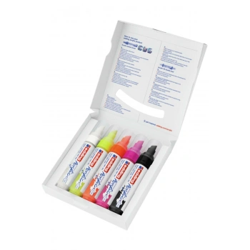 EDDİNG KALIN UÇLU AKRİLİK MARKÖR 5Lİ SET FOSFORLU ED5000K5000