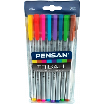 PENSAN TRIBALL TÜKENMEZ KALEM RENKLİ 8 Lİ SET