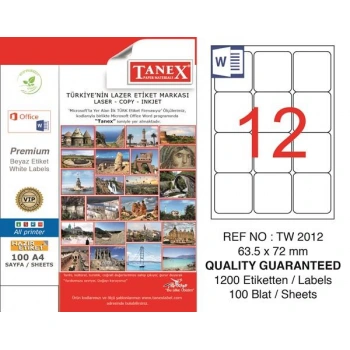 TANEX HAZIR ETIKET 2012 63.5X72