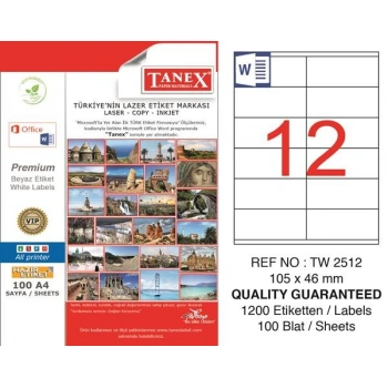 TANEX HAZIR ETİKET 2512 105X46