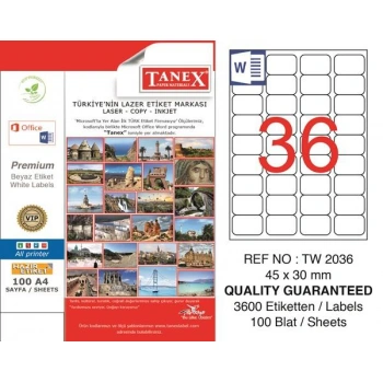 TANEX TW-2036 ETİKET