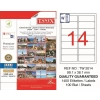 TANEX TW-2014 ETİKET