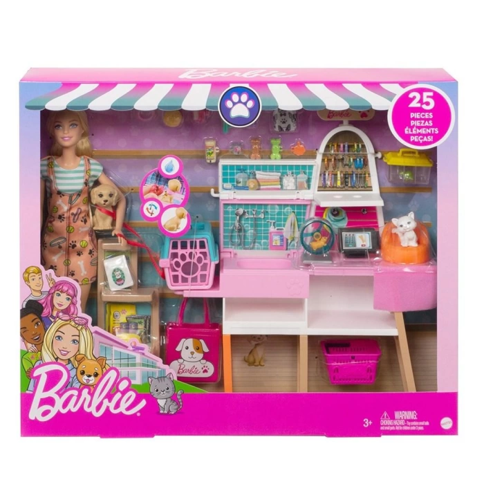 Mattel  Barbie ve Evcil Hayvan Dükkanı Oyun Seti GRG90