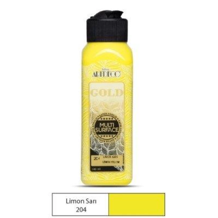 Artdeco Gold Multi-Surface Akrilik Boya 140ml Limon Sarı 204