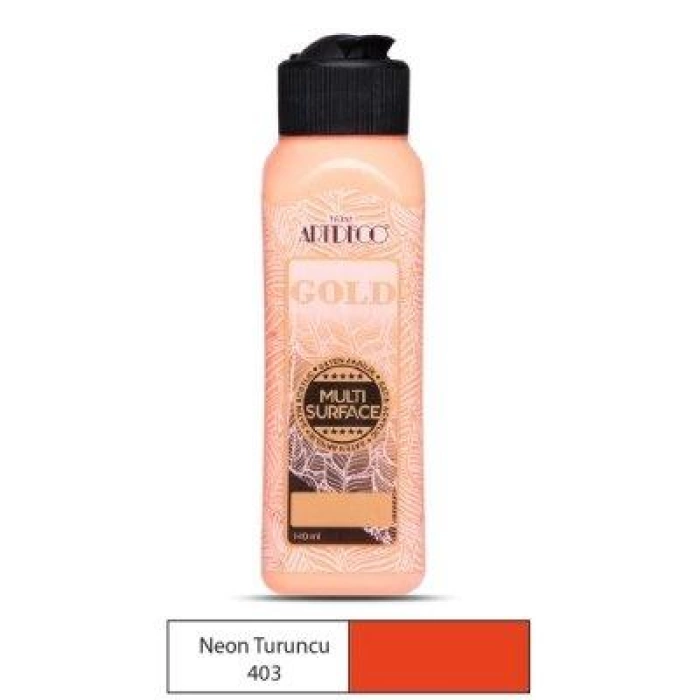 Artdeco Gold Multi-Surface Neon Akrilik Boya 140ml Neon Turuncu 403