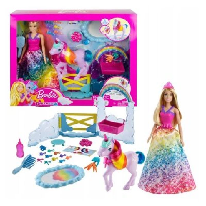 Mattel  Barbie Dreamtopia Bebek ve Tek Boynuzlu At GTG01