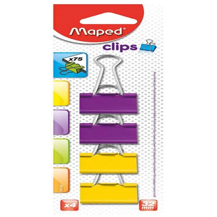 Maped Renkli Metal Kıskaç  4lü 32 Mm (Blister) (0