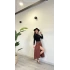 YIRTMAÇLI KEMER DETAY MİDİ ETEK