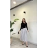 YIRTMAÇLI KEMER DETAY MİDİ ETEK