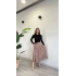 YIRTMAÇLI KEMER DETAY MİDİ ETEK