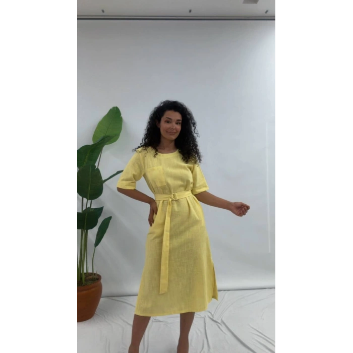 BASİC KEMERLİ ELBİSE