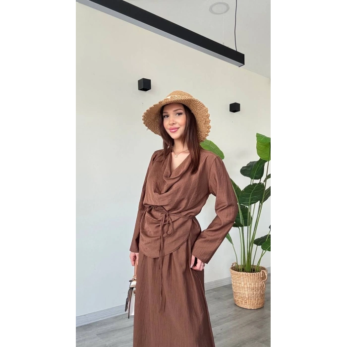 BLUZ BAĞLAMALI ETEK TAKIM