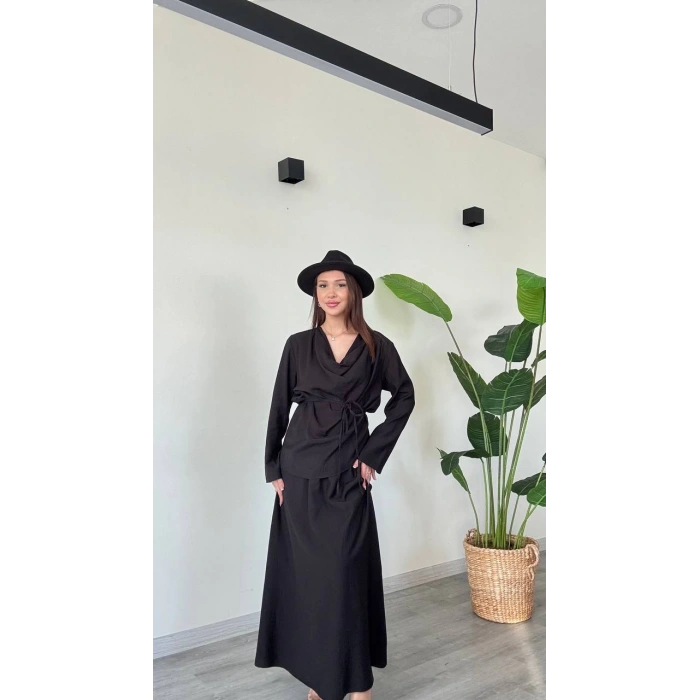 BLUZ BAĞLAMALI ETEK TAKIM