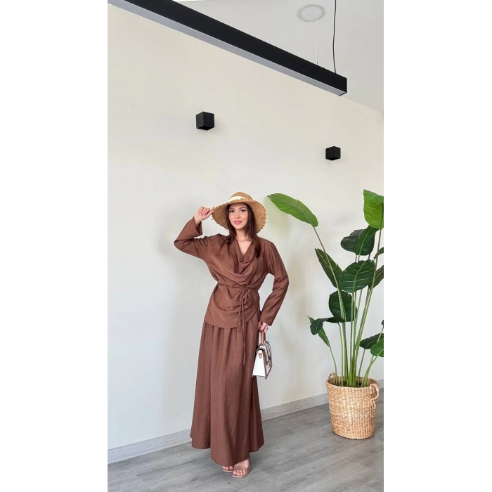 BLUZ BAĞLAMALI ETEK TAKIM