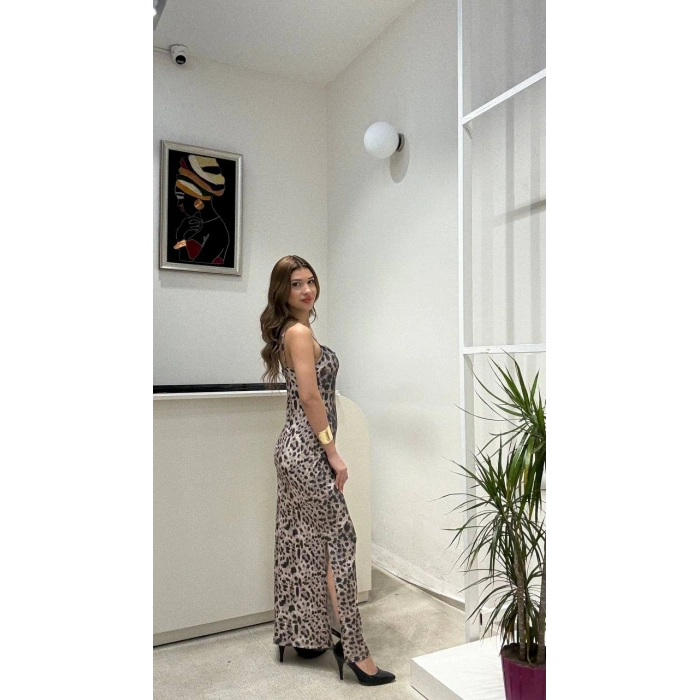 DESENLİ ASKILI ELBİSE